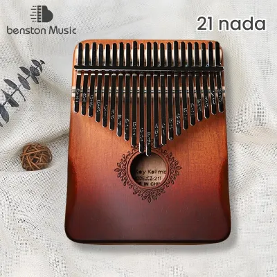 Benston Music - Bunga Kalimba 17 / 21 Key Wood Kayu Finger Piano Kunci Musical Instrument Portable Murah Jari Alat Musik Pemula Paket Hadiah Aksesori Alat Musik Gaya Jari Akustik