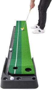Portable Indoor Outdoor Golf Putting Green Mat Mini Golf Practice Training Game Gift for Home Office Outdoor Activity