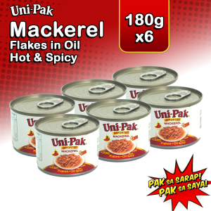 Uni-Pak Mackerel Flakes in Oil Hot & Spicy 180g Set of 6