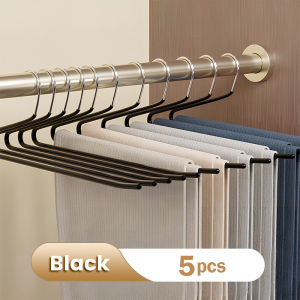 5 pcs/set Trousers Pants Hangers - Strong and Durable Anti-Rust Chrome Metal Hangers