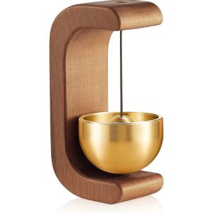 Japanese Style Wooden Doorbell Self-adhesive Magnetic Brass Wood Door Bell Home Door Decor Room Wind Chimes Dopamine