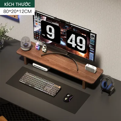 Kệ để màn hình máy tính decor góc làm việc chất liệu gỗ MDF phủ melamine thương hiệu LAROT - GA28