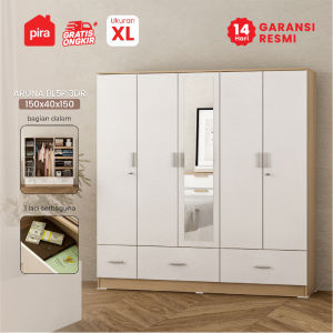 PIRA METROPOLIS OX - ARUNA BL5P 3DR Lemari Pakaian 5 Pintu / Lemari Baju dengan Laci