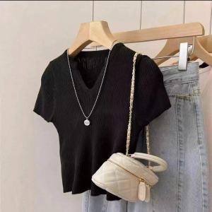 TOFASHIONS 2024 Knitwear for Women Korean Style Sweater Coat Printed Loose Fashion Soft Comfortable Knitting V neck Sweater Women