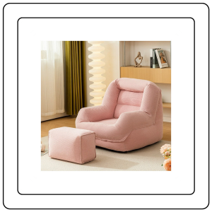 【JJ HOME】S23 Tatami Lazy Sofa With Leg Rest/Cozy Tatami Chair for Bedroom Balcony/ Washable Cover