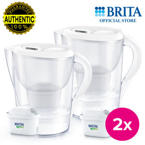 BRITA Water Filter DOUBLE Jug Marella (3.5L) incl. 2 MAXTRA PRO PURE PERFORMANCE (All-in-1) cartridge - User-Friendly
