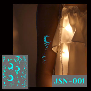 Dorisna trắng sáng hình xăm dán bướm trăng sao ngón tay nghệ thuật trên cơ thể tạm thời miếng dán xăm lễ hội âm nhạc dụng cụ tiệc