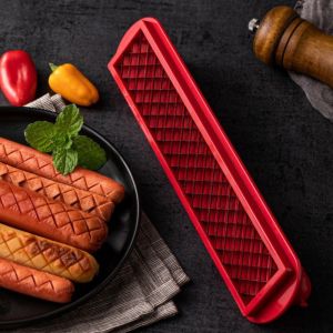 Stainless Steel Multifunctional Hot Dog Slicer Sausage Cutting Machine Precision Mesh Kitchen Tool Hot Dog Cutters