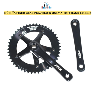 Đùi đĩa xe đạp Fixed Gear PIZZ Track only AERO CRANK 02 144BCD đĩa - Đen - 48T*165mm