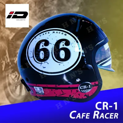 ID Helmet CR-1 Classic Vintage Helmets ( Half-face ) - Multiple Designs / Sizes (with freebies) INDEX Helmets