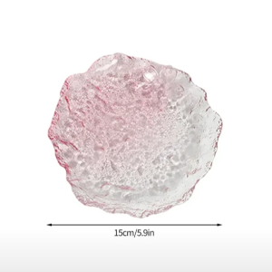 Piring Kaca Tatakan Gelas Lilin Korean Glass Jewelry Tray Plate Cup Coaster Candle Holder Photo Props