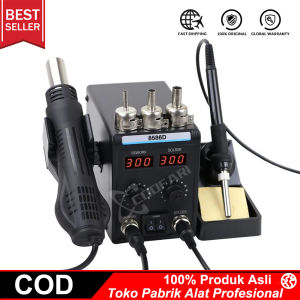 Stasiun Pengelasan 2 IN 1 8586D dengan Alat Panas dan Stasiun Pengelasan dengan 2 Layar Digital 750W Solder Station