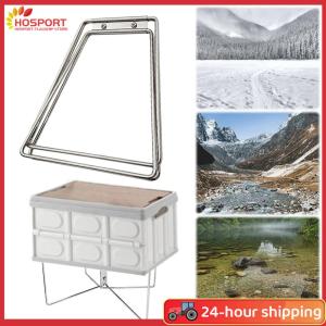 【HOSPORT】Camping Foldable Metal Stand Portable Organizer Box Folding Stand Outdoor Storage Boxes Shelves for Travel Cooking