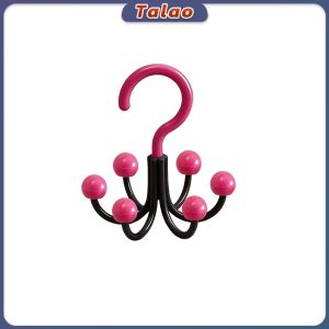 Talao Rotatable 6-Claw Multi-Functional Wardrobe Hook Storage Hanger for Bra Suspenders Hats Belts 1Pc