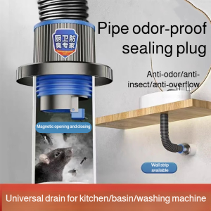 Kitchen Bathroom Washing Machine Drain Waterproof Pipe Cover