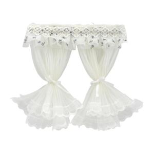 Lace Curtain Set For 1/12 Scale Model Houses Includes Separate Fabric Ties For Customizable Decors