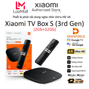 Tivi Box Xiaomi Mi Box S Gen 3 4K(3840 x 2160) 2GB+32GB/Google TV/DOLBY+DTS - Chính hãng Digiworld