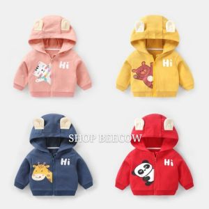 FREESHIP-[HOT TREND] ÁO KHOÁC HIHI TAI GẤU DỄ THƯƠNG | CHẤT COTTON NỈ DA CÁ | CHO BÉ TRAI VÀ GÁI 6-16KG | VIDEO THẬT | SHOP BEECOW