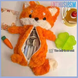 【Enthusiasm】🌟🌟【Hot Sale】🎈 Dễ Thương Sang Trọng Bút Túi Phim Hoạt Hình Cáo Búp Bê Bút Chì Trường Hợp Công Suất Lớn Văn Phòng Phẩm Tổ Chức Sinh Viên