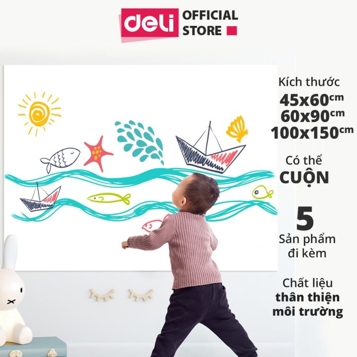 Bảng vẽ, decal dán tường Deli - Không bong tróc tróc sơn - Màu trắng ...