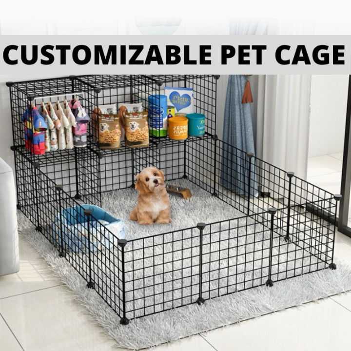 Pet Playpen Pet Fence 35 x 35 Cm Metal Grid Panel and Connectors for