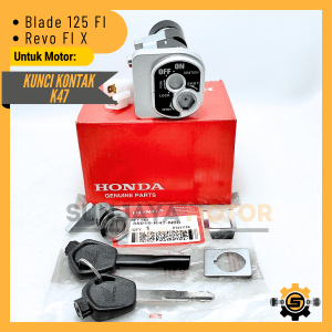 Kunci Kontak Set K47 Keyset Original Honda Revo X FI Blade 125 FI Kunci Motor 1 Set Key Set Asli Konci Kontak Ori AHM