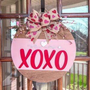 PANE5 Happy Romantic Atmosphere Valentines Day Hanging Ornaments Wooden Versatile Decoration Wall Door Home Decoration New Handmade Door Signs Pendants Wedding