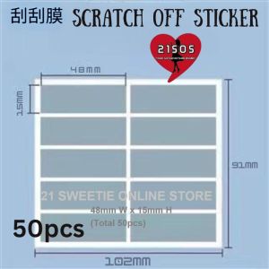 50PCS Scratch Off Film Silver Sticker Rectangle Adhesive Scratch off labels 65x25 60x20 48x15 42x23  For Cards Tickets Fun Lucky Draw Party Scratch Scratch DIY Card Sticky Scratch Sticker Film 刮刮乐刮刮贴膜