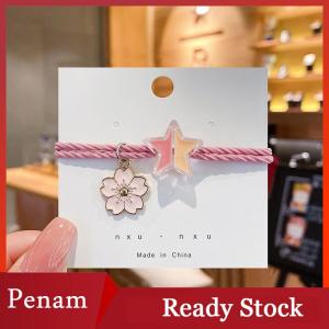 [PAM] Stars Couple Bracelet Rainbow Hand Men And Women Gift Friendship Charms Bracelet Elastic Hair Rope Hair Rubber Bands Accessories