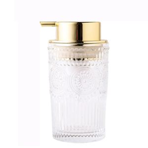 LEKGAVD Refillable Foam Soap Dispenser Luxury Glass Lotion Dispenser Easy To Use Clear Liquid Storage Container Bathroom Decor