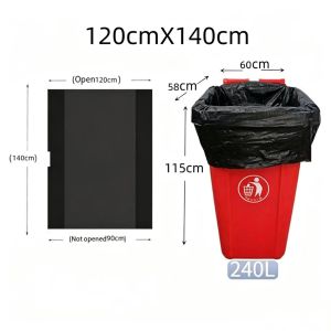 50Pcs Disposable Thick Garbage Bags Heavy Duty Plastic Trash Bag Household Commercial Multi‑Size Basura Bag