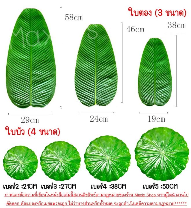 🔥ส่งฟรี🔥 ใบตองปลอม MAXIE มี8ขนาด! ใบตองปลอมรองอาหาร ใบตองเทียม พลาสติก ...