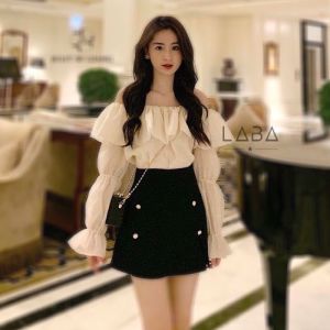 Áo Bẹt Vai Tay Bồng Công Chúa Cực Xinh TB17 / Áo Kiểu Nữ Trễ Vai Tay Dài Phồng Xinh Xắn