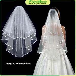 C.N. Elegant Wedding Veil Lace Edge Bridal Veil For Birthday Photo High-end