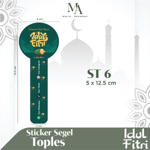 Sticker Toples Lebaran Custom Segel Kemasan Kue Kering Edisi Idul Fitri Label Bulat Lidah