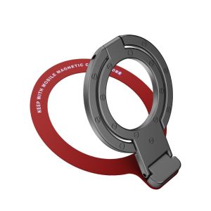 Zeallion Ultra-thin Metal Desk Kickstand Phone Ring Holder Stand Foldable Mount Compatible iPhones Wireless Charging Magsafe Wireless Charging