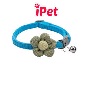 Vòng Cổ Vải Nhung Hoạ Tiết Hoa Nhồi Bông Dành Cho Thú Cưng - iPet Shop