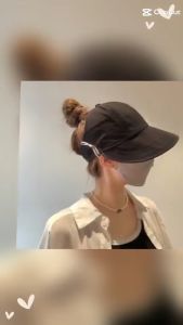 Korean Wide Brim Sun Hat for Women with Face Mask Hook & Adjustable for Ponytail Perfect for Outdoo PAZU