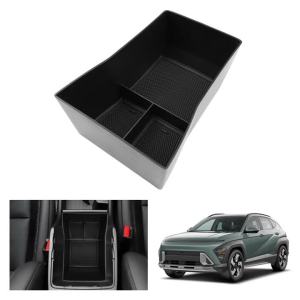 RUIYA Car Armrest  Storage for Hyundai Kona SX2 Hybird PHEV 2024 Central Control Container Auto Kona SX2 Accessories 2024 well
