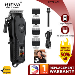 HIENA HYN-228 Professional Hair Clipper | Adjustable Cordless Trimmer for Men | USB Rechargeable LED Display Low Noise Barber Machine