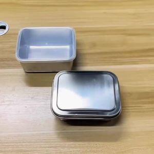 สไตล์ญี่ปุ่นกล่องเก็บของสดสแตนเลสตู้เย็นกล่องปิดผนึกกล่องเก็บที่มีฝาปิดตู้เย็นเก็บอาหารกล่องแช่แข็งอย่างรวดเร็ว