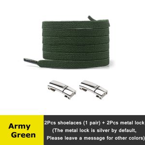 ยางรัดถักรองเท้าผ้าใบมีเชือกผูกยางยืดเชือกรองเท้าแบบแบนสำหรับรองเท้าผ้าใบพร้อมเชือกผูก1คู่ล็อกโลหะสำหรับรองเท้าผ้าใบ