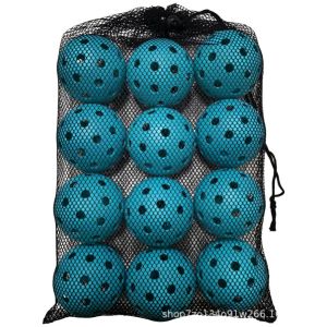 MUSASI 40 Holes Pickleball 74MM Plastic Competition Pickleball Professional woth Black Mesh Bag Sports Ball Tournament