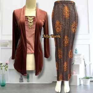 SET KEBAYA BLUDRU KUTU BARU ANEKA WARNA ( PLISKET + KEBAYA BELUDRU )