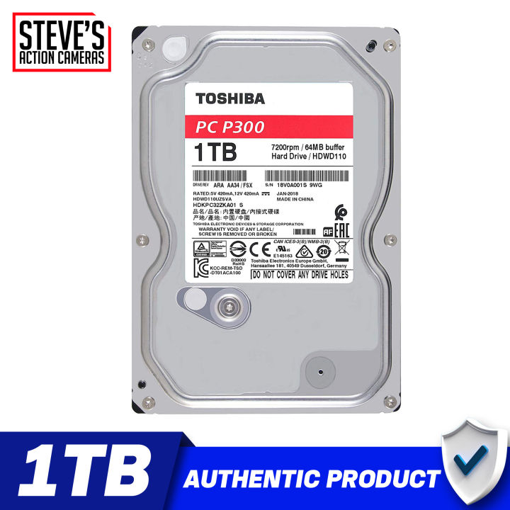 Toshiba P300 1TB Desktop PC Internal Hard Drive 7200 RPM SATA 6Gb