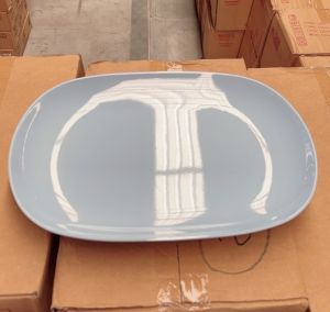 จานเมลามีน จานเปล จานเหลี่ยม จานเหลี่ยมมุมมน 13 นิ้ว