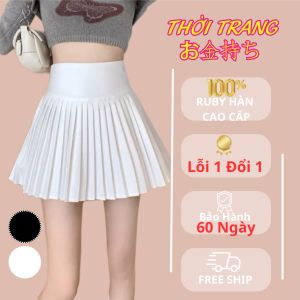 Chân Váy Xoè Xếp Ly Nhỏ Dáng Ngắn Lưng Cao Màu Trắng Đen Nâu Thiết Kế Mới 2023 Thời Trang Dành Cho Nữ 167