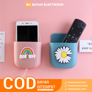 Kotak Tempat Penyimpanan Hp Remot Tv Ac Gantung Tempel Dinding Karakter Multifungsi AH038