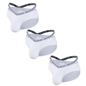 CMENIN ORLVS 3Pcs Cotton Funny Breathable Underwear Men Jockstrap Briefs Mens Underpants Pouch Popular OR6251
