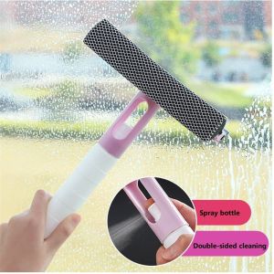 Ungraded Glass Spray Brush Window Cleaner Double Side Wipe Squeegee with Cleaning Cloth Wiper